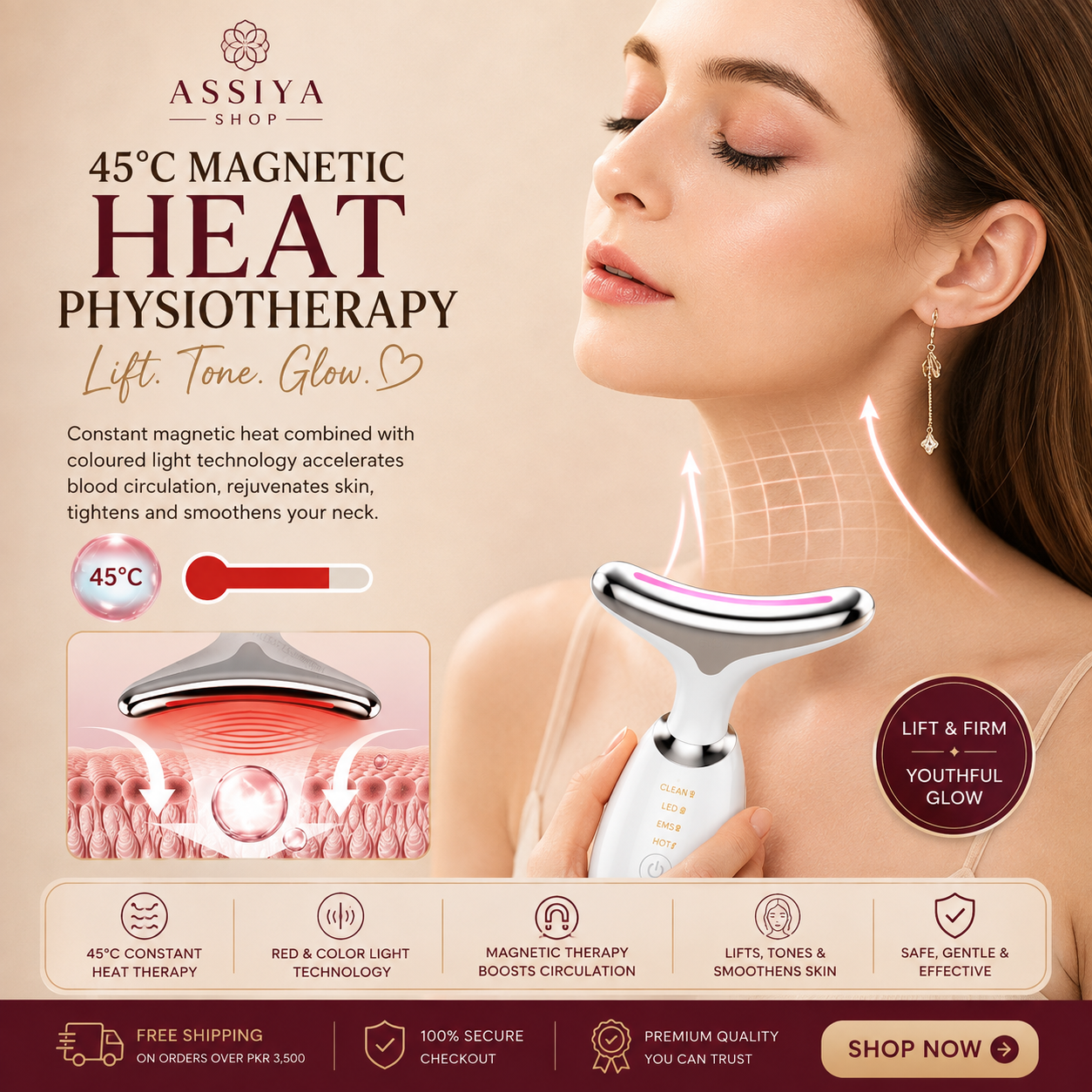 LED Facial Massager | Face & Neck Lifting & Skin Tightening Tool