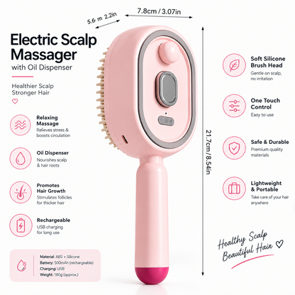 3-in-1 Electric Steam Hair Brush – Easy Hair Care & Scalp Massage